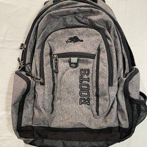 ROOTS Gray backpack, 6 exterior zippered Pockets and more inside!